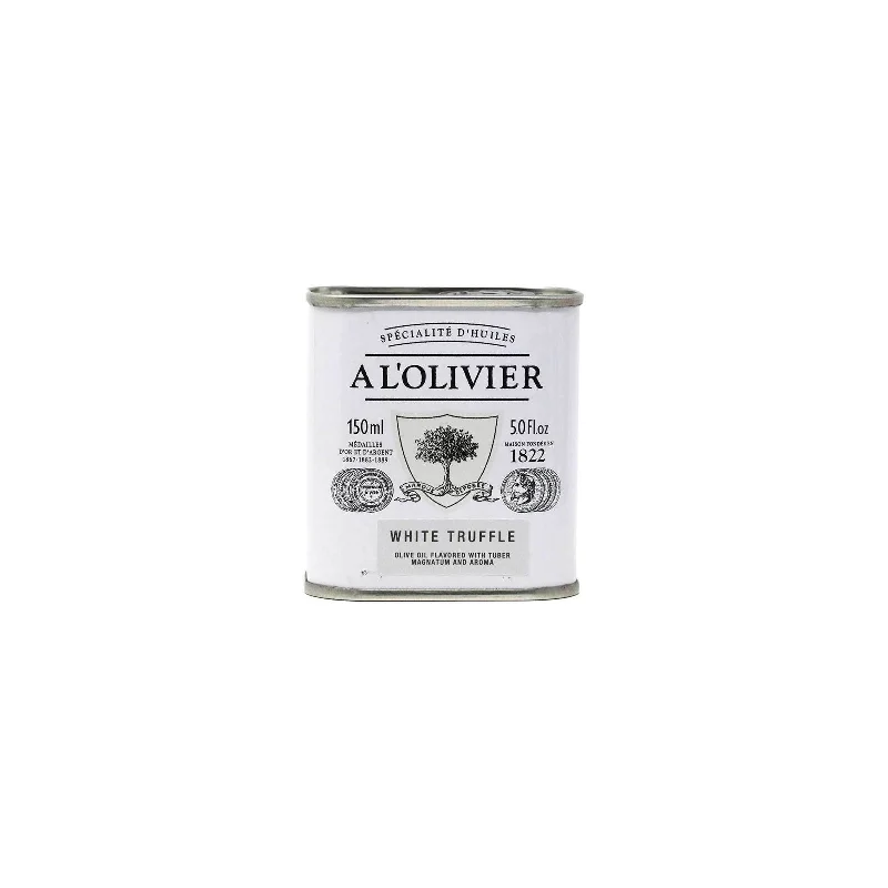 A L'Olivier White Truffle Infused Extra Virgin Olive Oil in 150ml Tin