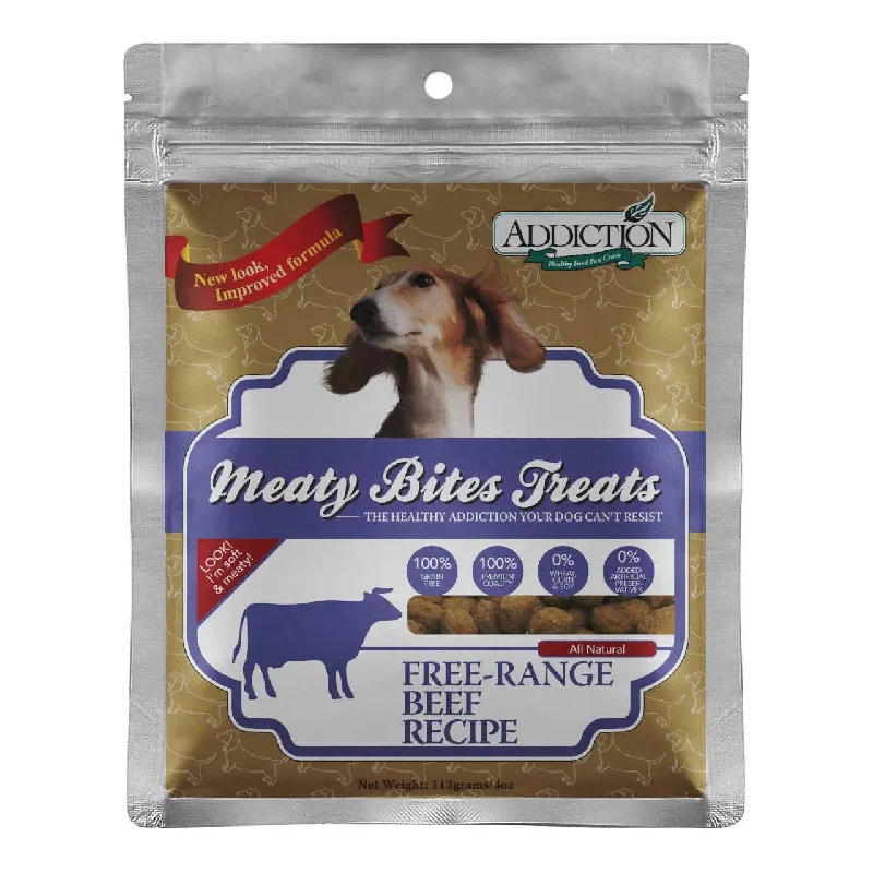 Addiction Beef Meaty Bites Grain-Free Dog Treats 4oz