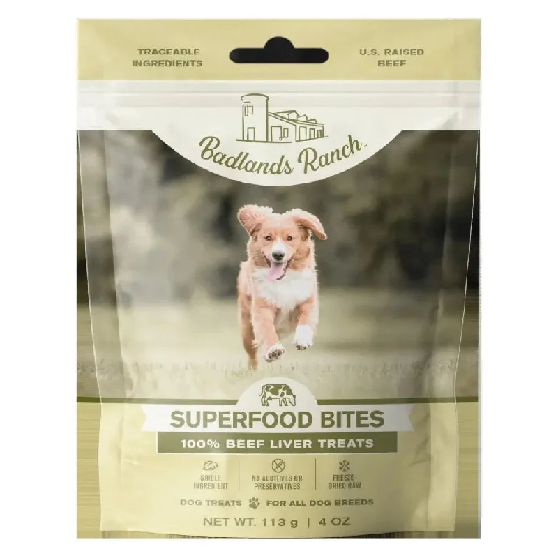 Badlands Ranch Beef Liver Grain-Free Freeze-Dried Raw Dog Treats 4oz