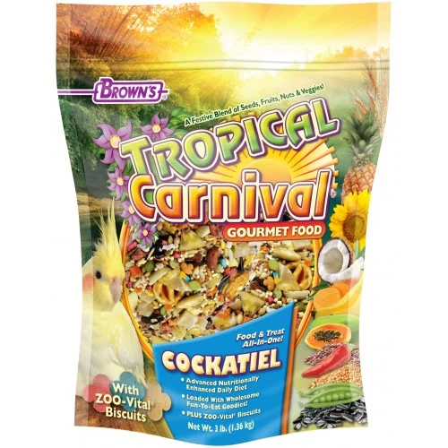 Browns 3 lb. Tropical Carnival Cockatiel Bird Food