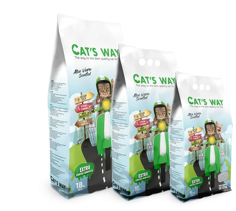 CAT`S WAY  ALOE VERA SCENTED CATLITTER 99% DUST FREE 18LTR (15.30KG)