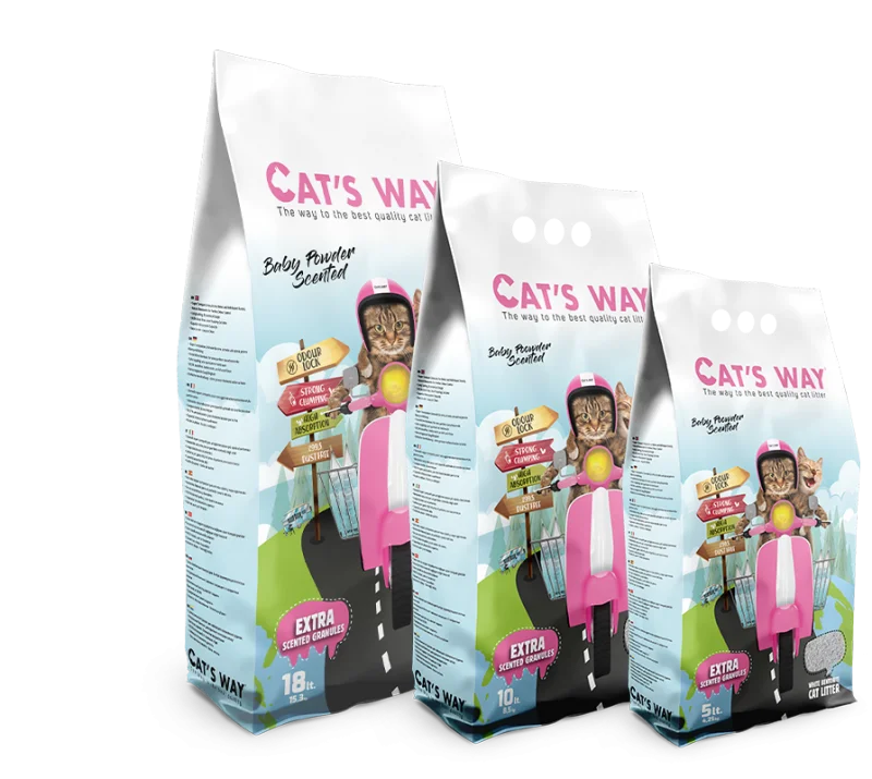 CAT`S WAY  BABY POWDER  SCENT CATLITTER 99% DUST FREE 18LTR (15.30KG)