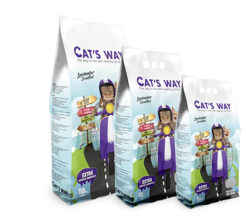 CAT`S WAY  LAVENDER   SCENT CATLITTER 99% DUST FREE 18LTR (15.30KG)