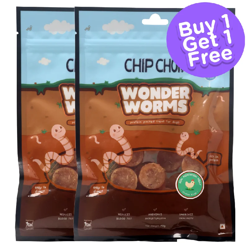 Chip Chops Wonder Worms Chicken Rings with Mealworm Dog Treats (Buy 1 Get 1) (Limited Shelf Life)