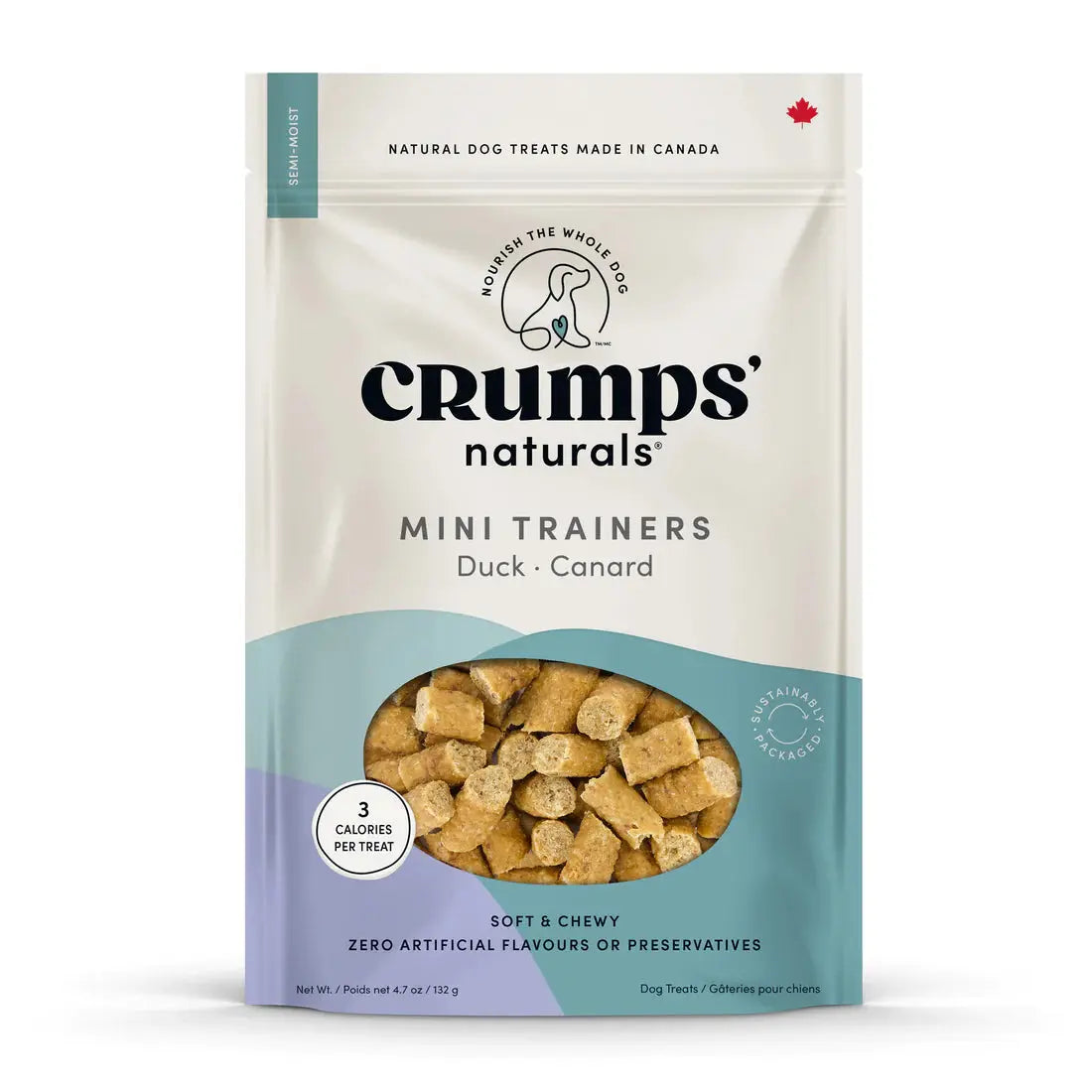 Crump's Naturals Semi Moist Duck Mini Trainers Dog Treats