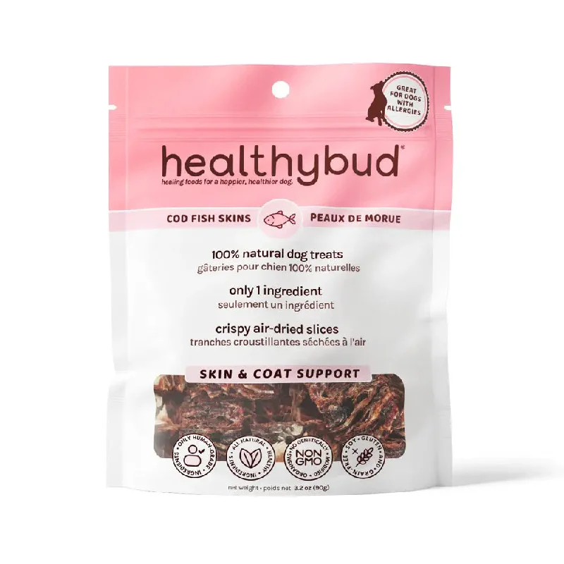 Healthybud Cod Skins Dehydrated Hypoallergenic Dog Treats 2.8oz