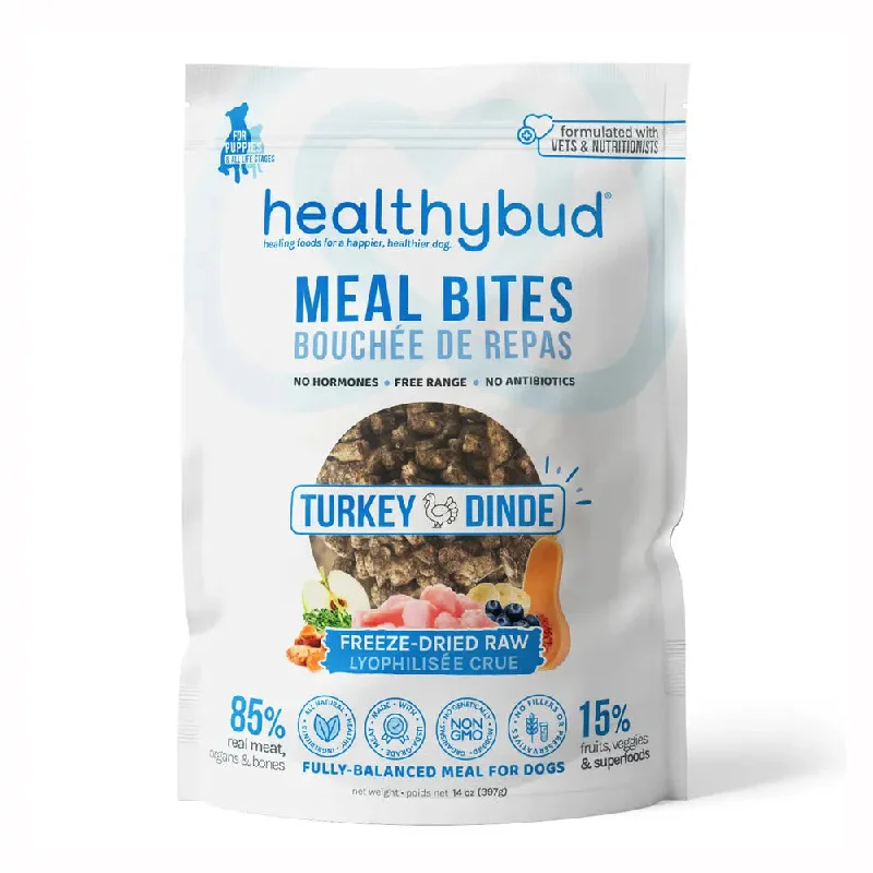 Healthybud Turkey Meal Bites Freeze-Dried Dog Food 14Oz