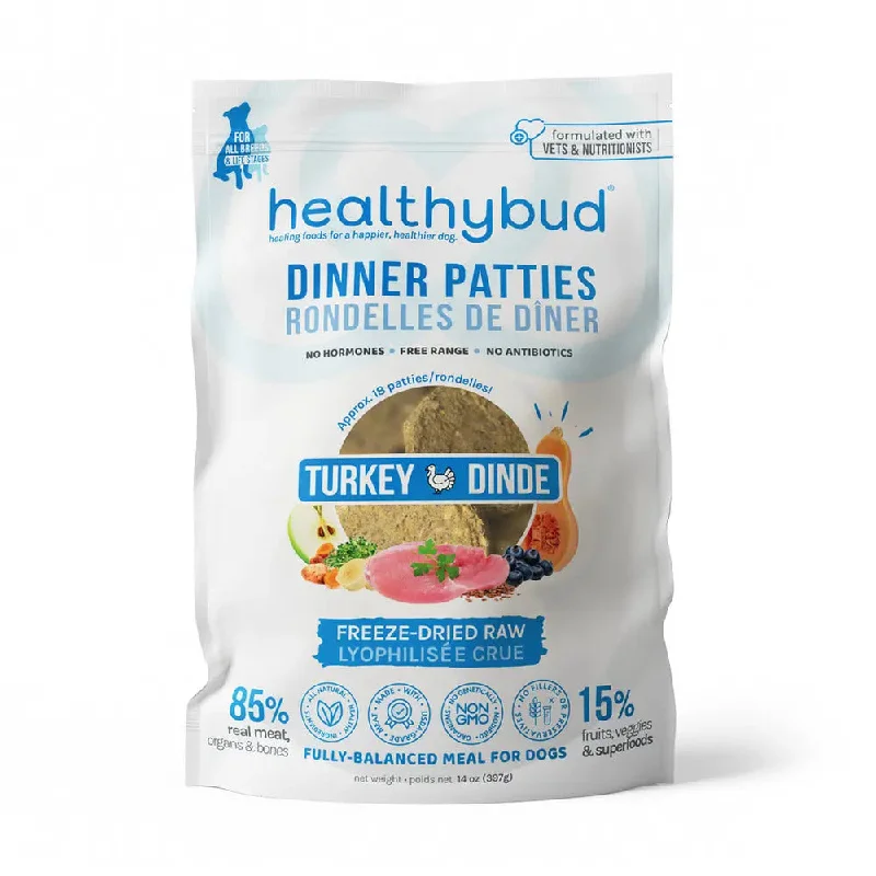 Healthybud Turkey Patties Freeze-Dried Dog Food 14 oz