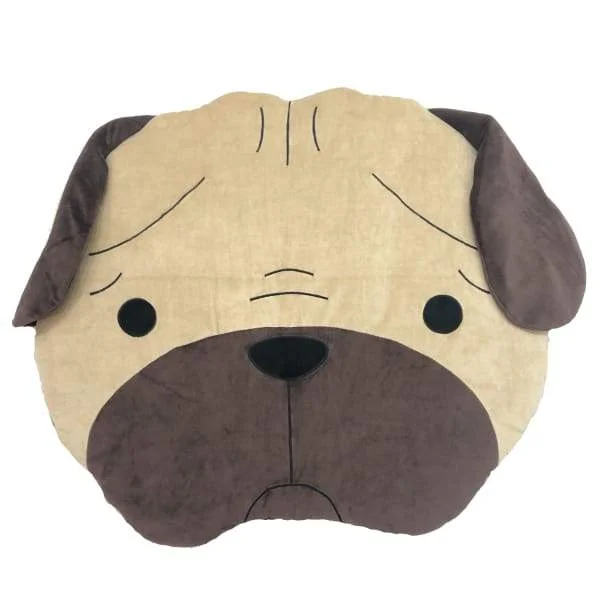 Hey Cuzzies Pug Head Organic Cotton Day Bed