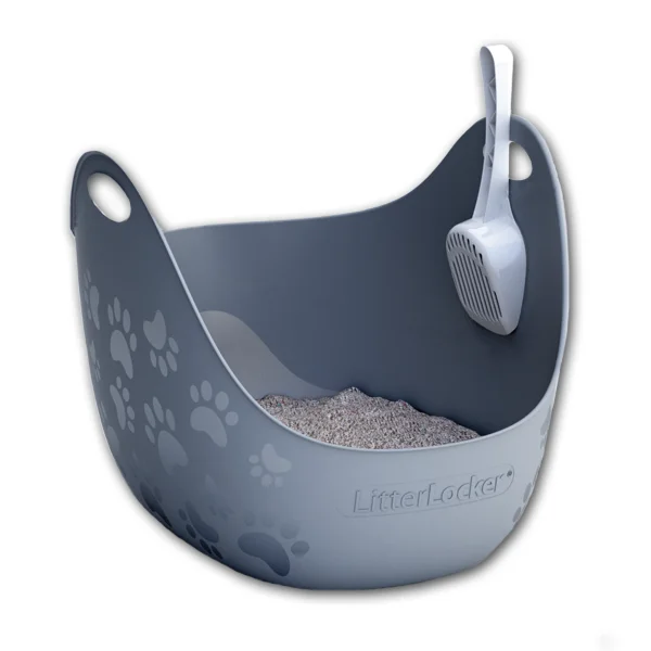 LitterLocker Litter Box w/Scoop Grey