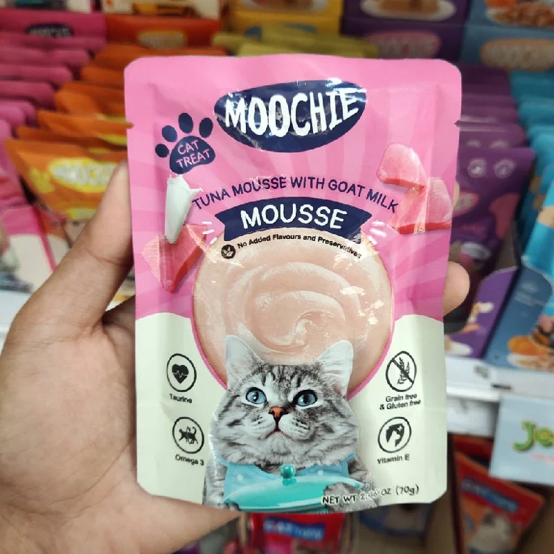 MOOCHIE POUCH CAT TREAT  TUNA MOUSSE WITH GOAT MILK 0.085GR