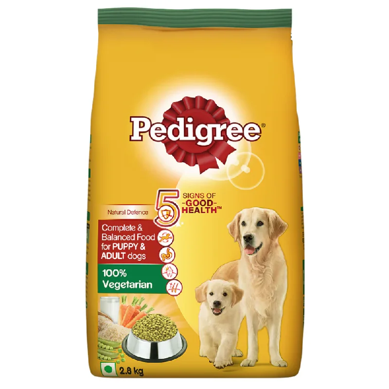 Pedigree 100% Vegetarian Dry Dog Food for Puppy and Adult Dogs