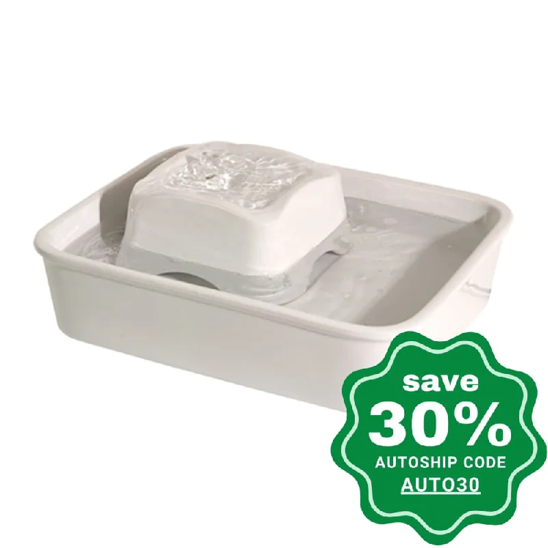 Pioneer Pet - Drinking Fountain - Ceramic - Peaceful Waters - White - 128OZ