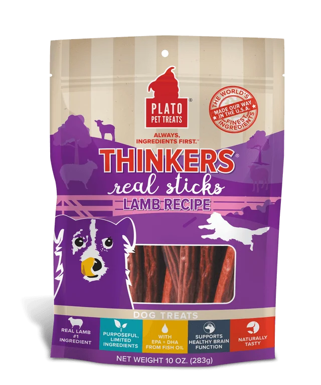 Plato Thinkers Lamb Meat Stick Dog Treats (10 oz)