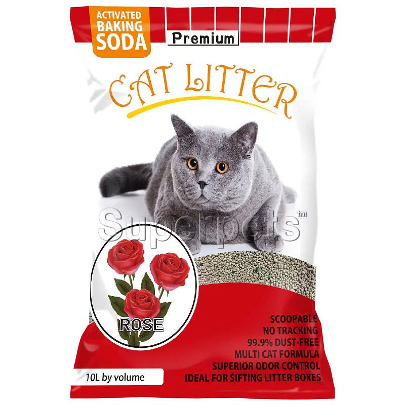 PREMIUM CAT LITTER  ROSE SCENT 8KG  (CLUMPING)