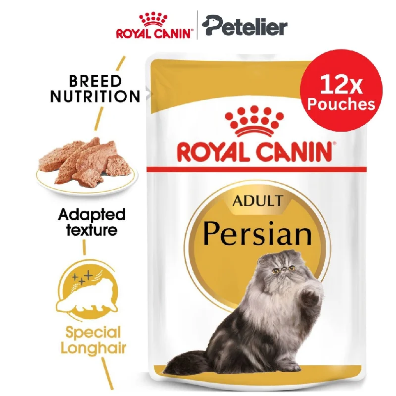 Royal Canin Persian Adult (85g x 12 Pouches) Wet Cat Food - Feline Breed Nutrition