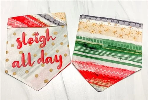 Sleigh All Day Holiday Reversible Dog Bandana