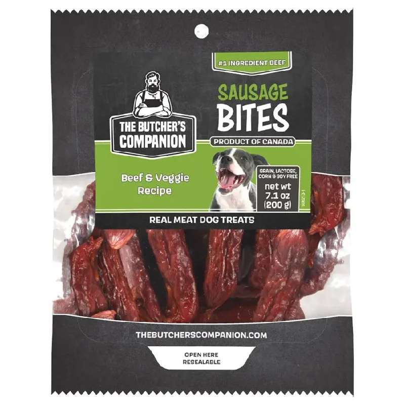 The Butcher's Companion Dog Treats Beef & Veggie Recipe Sausage Bites 7.1oz